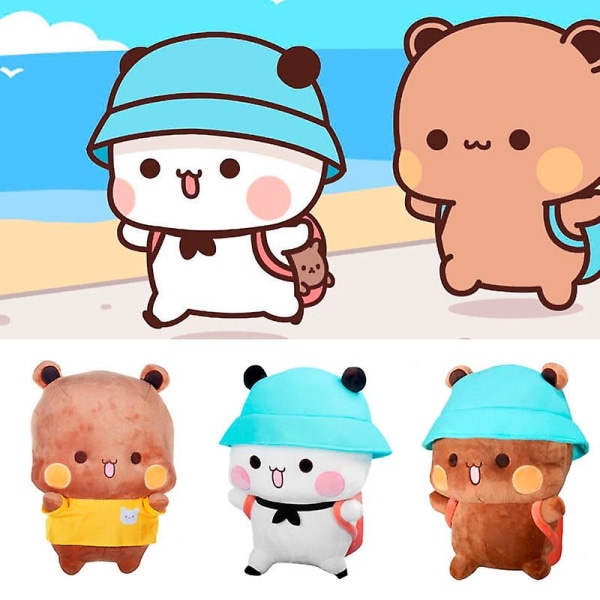 Bubu Og Dudu Panda Plys sød tegnefilm Pandabjørnedukke Kawaii Fyldt blød pude Legeværelsesindretning Børnefødselsdagsgaver J