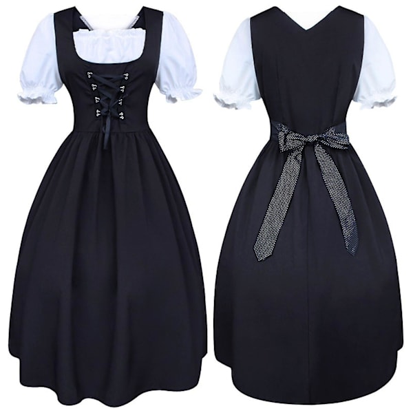 Mode oktoberfestdräkt för kvinnor Bayersk ölflicka Drindl Tavern Maid Dress New V S