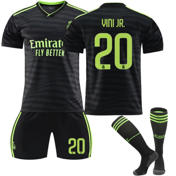 22-23 Real Madrid Bortröja Kits Fotbollsträning T-shirt kostym HAZARD 7 VINI JR. 20 Kids 24(130-140CM)