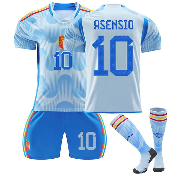 22-23 Spain Jersey Kid Mens Soccer Jersey Kit W ASENSIO 10 XS