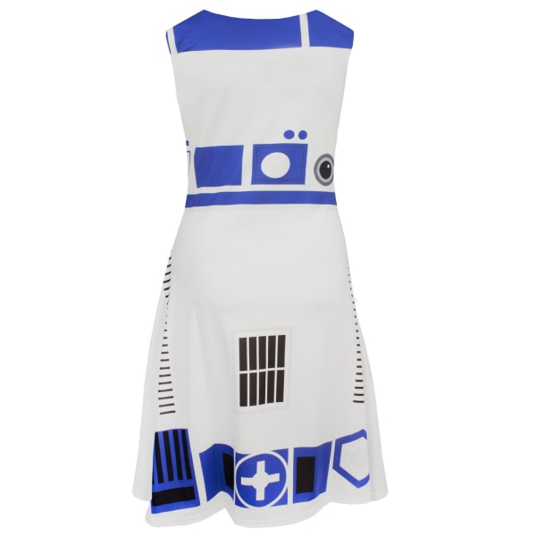 Star Wars Dame/Dame R2-D2 Cosplay Skater Kjole Hvit/Blå White/Blue L