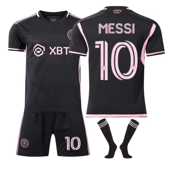 Major League Soccer Messi No.10 Miami International Trøje Hjemme Ude Fodboldtrøjesæt til voksne børn Away Kids 22(120-130cm)