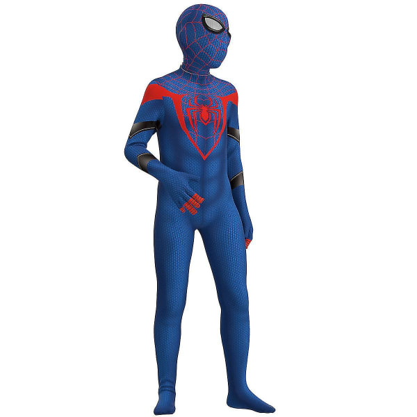 Spider-man Animeret Kostume Cosplay Kostume Fest Jumpsuit Monteret Børnetøj Spiderman Ansigtsmaling 120cm