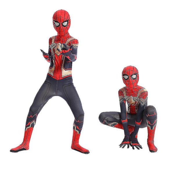 Barn Gutter Spiderman No Way Home Cosplay Kostyme Bodysuit Sett Halloween Party Jumpsuit V red 170(165-175CM)