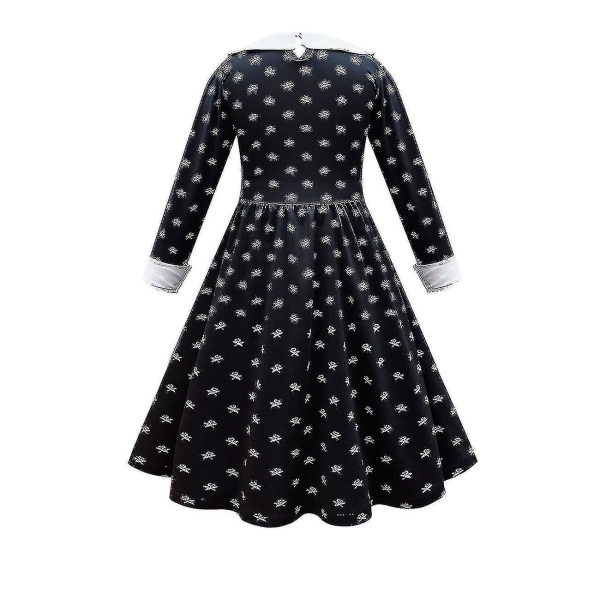 Piger Wednesday Addams Cosplay Wednesday Dance Kjole Kostume 150 cm 150