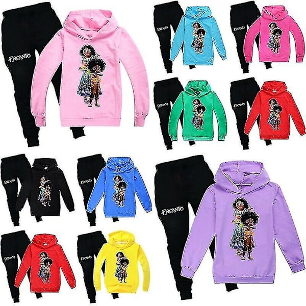 Børne Encanto Mirabel Antonio Print Casual træningsdragt sæt V Red 9-10 Years 150