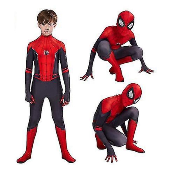 Børne Spiderman Cosplay Kostume Langt hjemmefra Spiderman Cosplay Halloween Cosplay RED 140cm