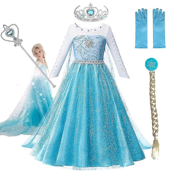 Elsa Klänningar För Tjej Cosplay Kostymer 8T