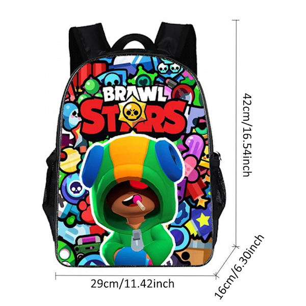 Brawl Stars Rygsæk Skoletaske Grundskoleelever Unisex Rejsetaske Let Rygsæk Laptop Rygsæk Casual Skuldertaske Til Børn C