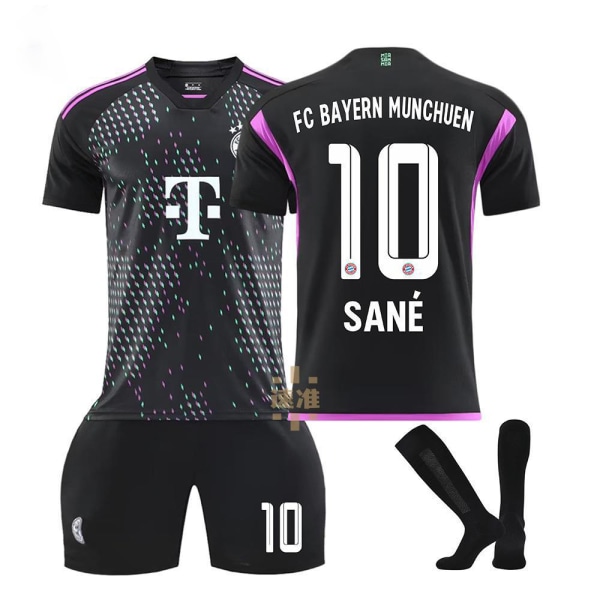 Säsong 23- Bayern borta svart NO.10 Sane fotbollströja dräkt yz 24