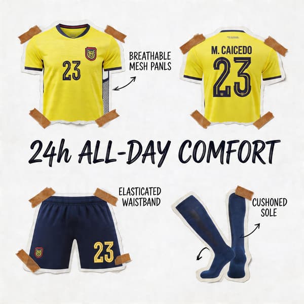 VM 2026 Ecuador Barn Voksen Drakt Nr 23 Caicedo M