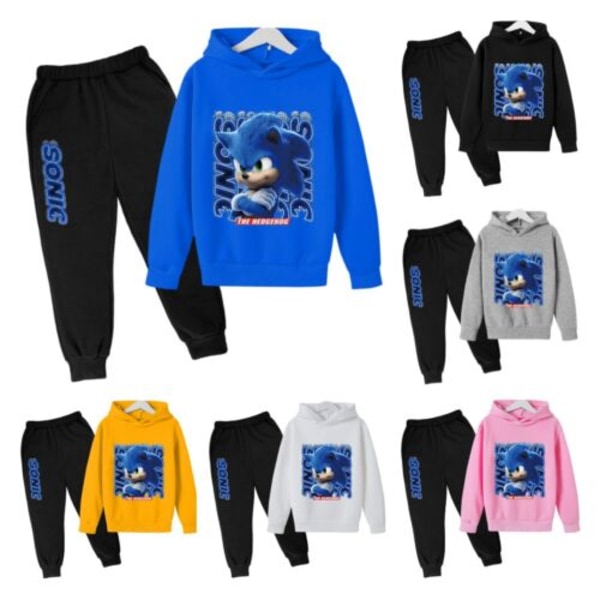 Kids Teens Sonic The Hedgehog Hoodie Pullover träningsoverall blå blu blue 3-4 years old/110cm