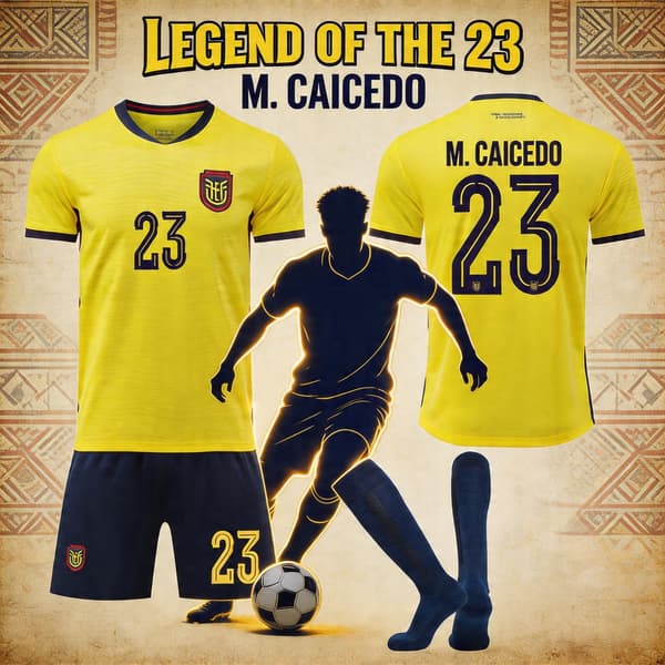 VM 2026 Ecuador Barn Voksen Drakt Nr 23 Caicedo M