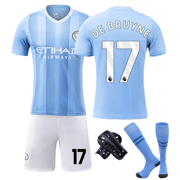 2324 anchester City home nro 9 Haaland nro 17 De Bruyne jalkapallovaatteet lasten ja aikuisten puku M