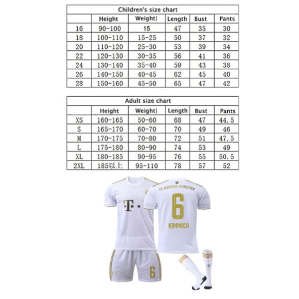 22-23 Bayern Kimmich #6 sett for voksne/barn 2XL