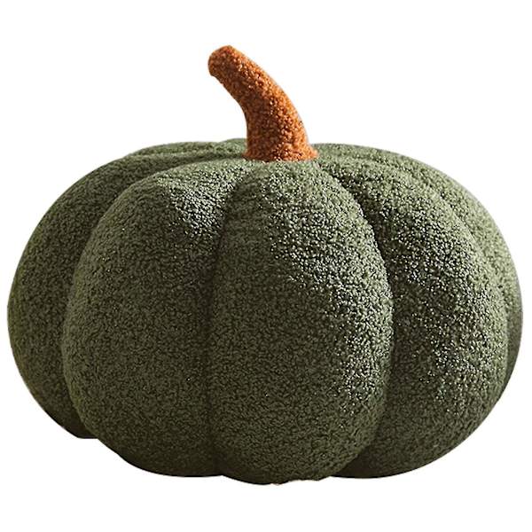 Halloween græskar pude dekoration, græskar plys pude fleece fyldte græskar dekoration Halloween græskar pude til sofa, blødt Halloween græskar green 11.8*7.87in