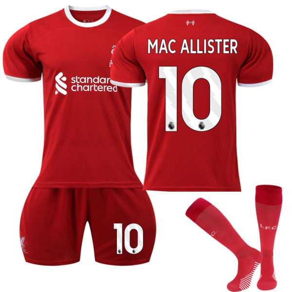 23-24 Liverpool Home Børnefodboldtrøjesæt nr. 10 Mac Allister K 22