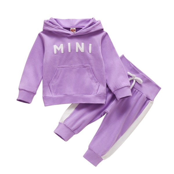 Baby Barn Flicka Långärmad Pullover Toppar Set Casual Outfits - Purple 6-12M