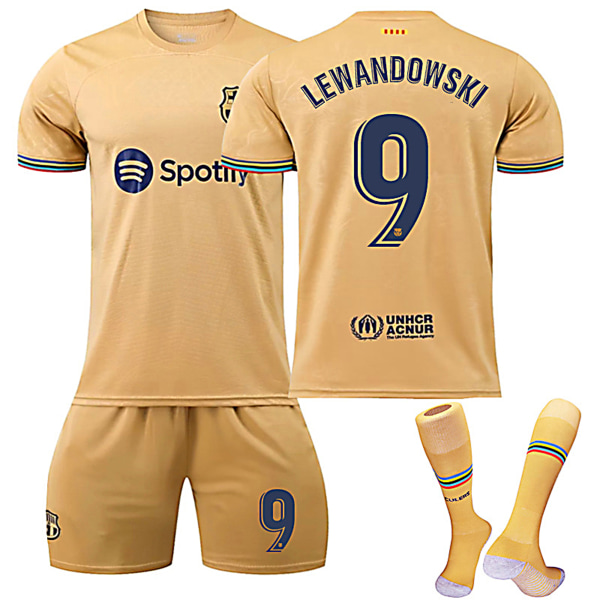 22.23. uusi kausi vierasjoukkue FC Barcelona LEWANDOWSKI No. 9 Kids Jersey Barn-26