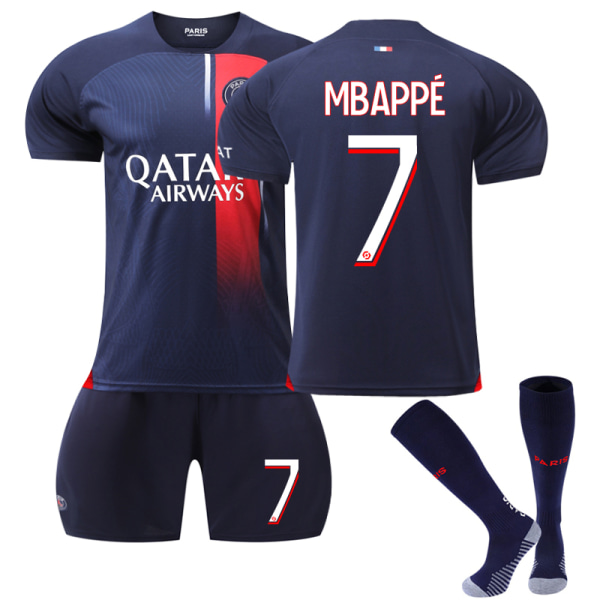 23-24 New Paris Home Fotbollströja för barn 7 Mbappe Z X X Adults XS(160-165)