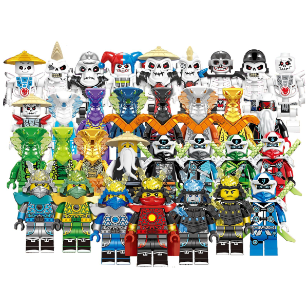 Set 32. Minifigurer Wu Masterin kanssa byggklossar Leksaker