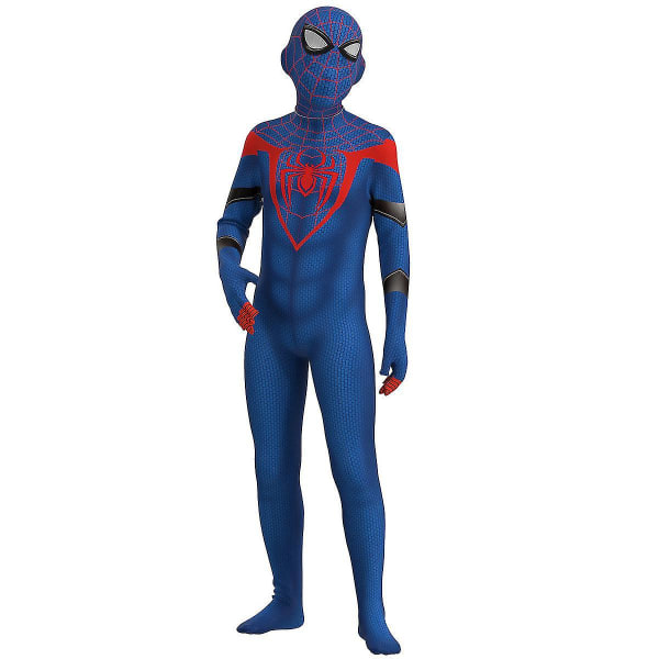 Spider-man Animeret Kostume Cosplay Kostume Fest Jumpsuit Monteret Børnetøj Spiderman Ansigtsmaling 140cm