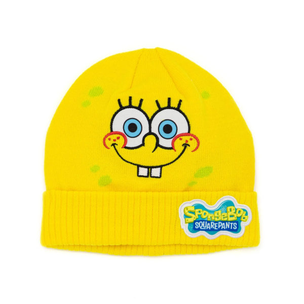 SpongeBob SquarePants Stickad mössa och set för barn/barn Yellow 4-8 Years