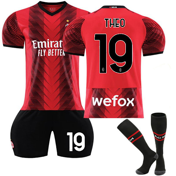 Ny sesong 2023-24 AC Milan Hjemme nr. 9 Giroud 10 Leo 11 Ibrahimovic 19 Special Olympics Fotballdrakt Sportsklær 3XL