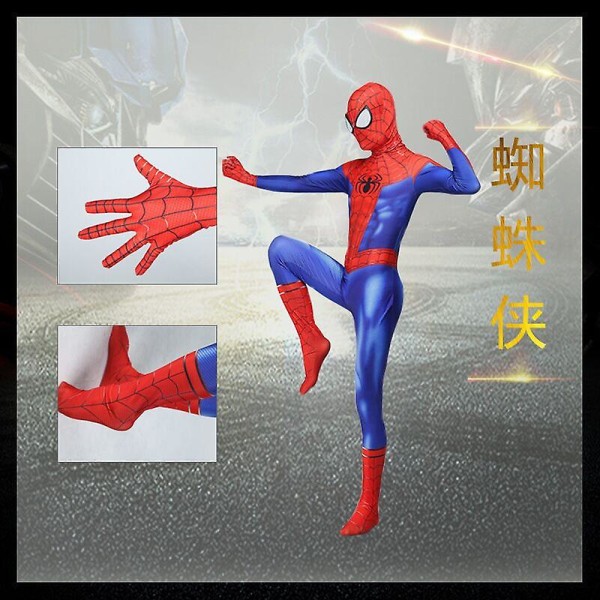 Spider-man Cosplay kostym Peter Parker Spider-man Kläder Stål Spider-man Dark Spider-man Tight Spider Man XL   140