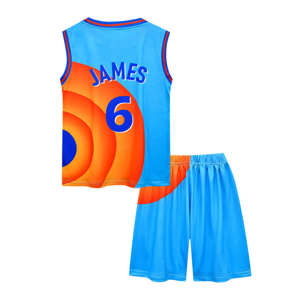 Ungdoms baskettröja No.6 Moive Space Jerseys Bugs Shirts Set 140cm