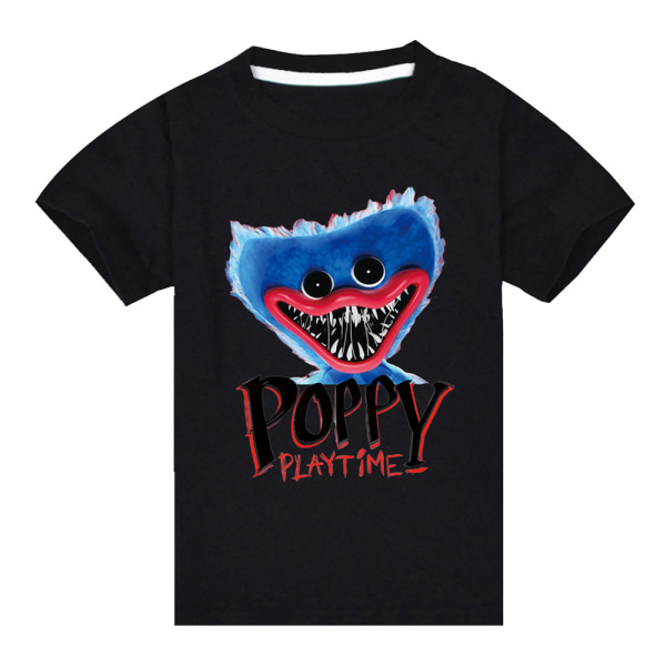Poppy Playtime Huggy Wuggy Summer T-shirt Kids Short Sleeve black 150cm