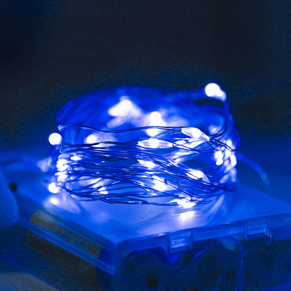 Blå Fe Lys, 10m 100 LED Batteri Fe Lys Små til Chr