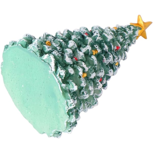 Liten snöig julgran mini konstgjord frostträd vinter DIY