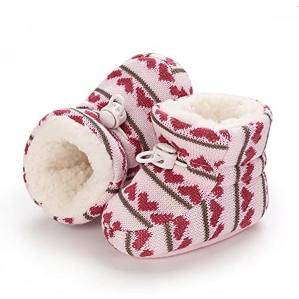12-18 måneder baby vinter varm fleece bootie, nyfødt sklisikker myk