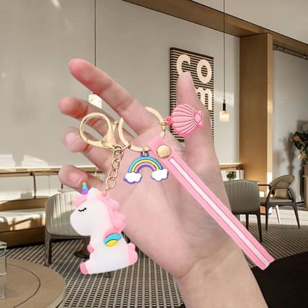 Avaimenperä Pinkki Yksisarvinen Rainbow Fantasy Pony Avaimenperä