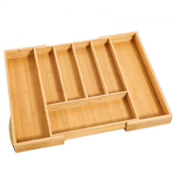 Organiser de tiroir, range-couverts utvidbar, en bambou, pour