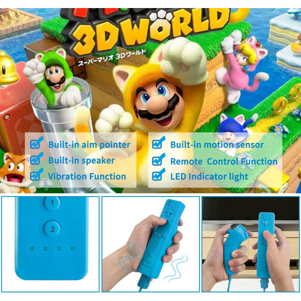 2 Höger WII-kontroller Fjärrkontroll Spel Wii-kontroller med S