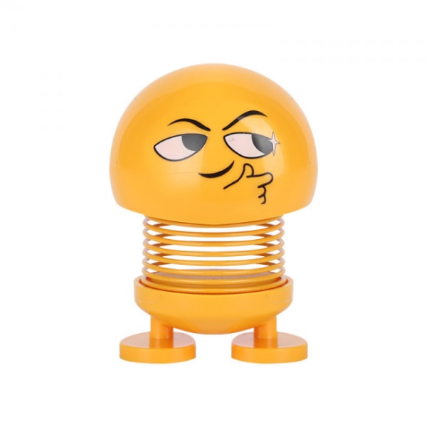 1 stk. Vippehoved Smiley Figur Bil Dekoration - Vælg variant Wit