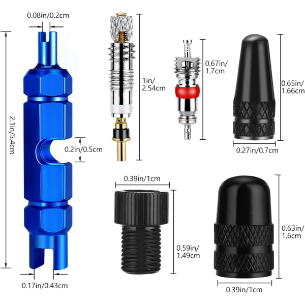 15 stk verktøysett for fjerning av ventilkjerner, med Presta Schrader Valve Co