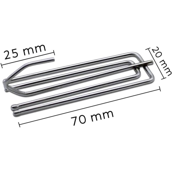 30-pack rostfria gardinkrokar - kraftiga metallklämmor