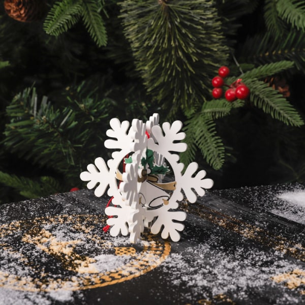 2-pakke, 3D julepynt, hvitt snøfnugg +