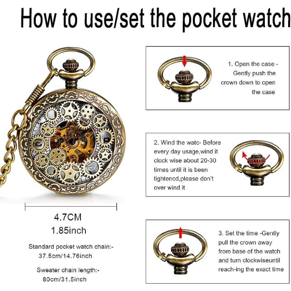 Mekanisk watch för män, vintage watch, Steampunk-utrustning
