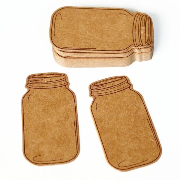 50 flasker med hamp reb papir kort, kraft papir etiketter, bryllup