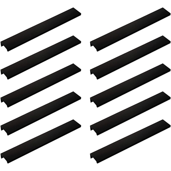 10 stk. sorte køkkenskabsskuffegreb (160 mm, sort)