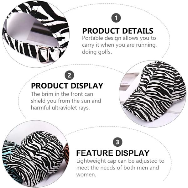 Kuh-Streifen Baseball Cap Zebra Print Peaked Cap Baumwolle Leinen Peake