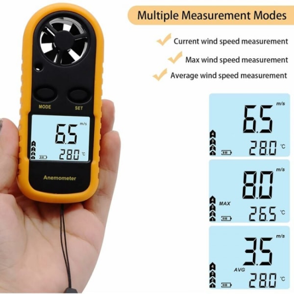 Bærbar anemometer Høj præcision digitalt anemometer (±5%) af