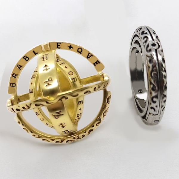 2 stk. (guld+sølv) Spinner-ringe Dekompressionslegetøj Spinner-legetøj Ma