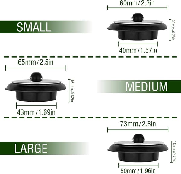 Med 420mm rustfrit stålkuglekæde til 40mm / 43mm / 50mm afløb