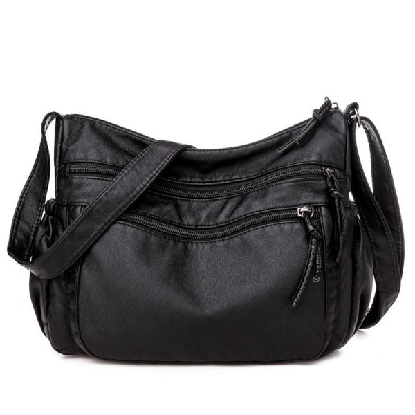 (Black)Women's Crossbody Bag in Soft PU Leather Women's Handbag C