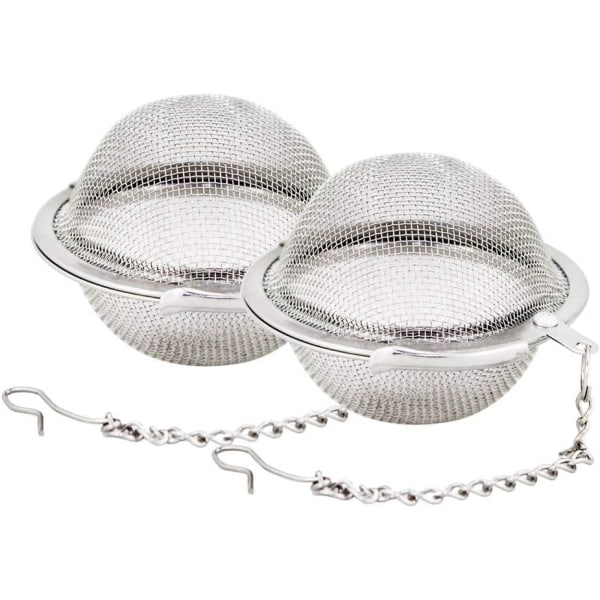 2 rustfrit stål mesh te kugler (ca. 6 cm) te si te str